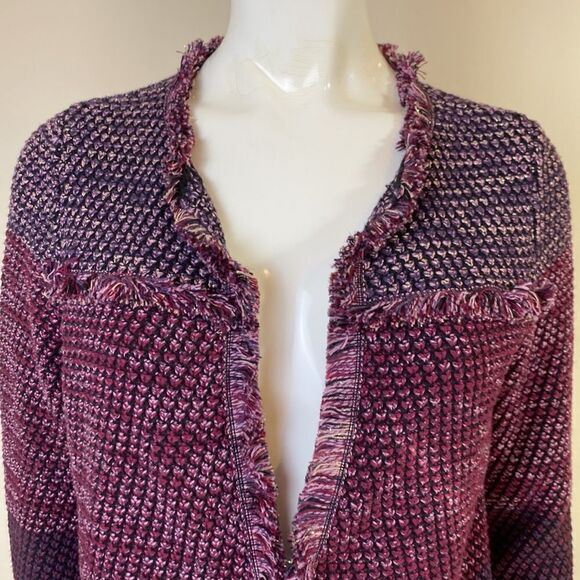 Chico’s Jacket Cotton Knit Purple and Red Violet Size 0 US Small - Picture 2 of 9